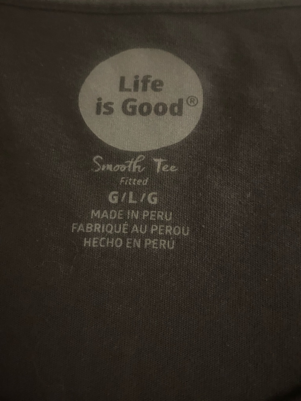 Life Is Good Black Tee with White Cabin Graphic